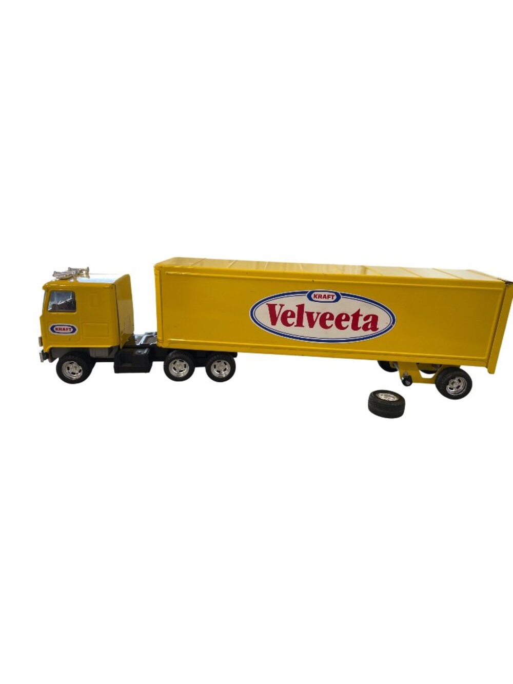 Vintage Kraft Velveeta Semi Truck & Trailer Toy Yellow Die Cast Collectible Toy